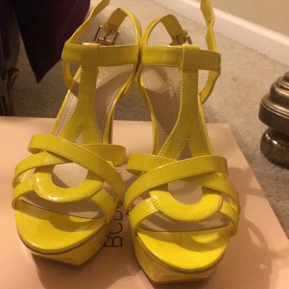 Platform patent sandal